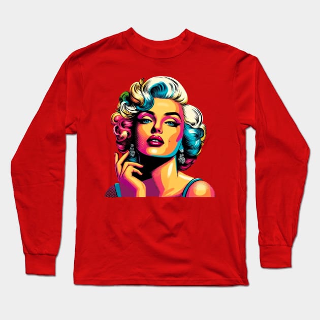 Marilyn Wpap popart Long Sleeve T-Shirt by fadinstitute